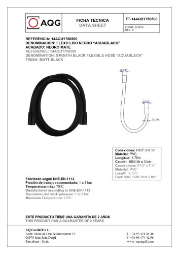 Смеситель для ванны AQG Tube 01TUB417NG настенный черный матовый - фото 4