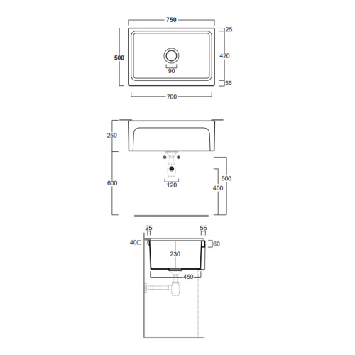 Кухонная мойка Simas Top e lavabi d'Arredo Q500bi 75х50 цвет белый - фото 2