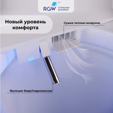 Унитаз приставной RGW 63420130-01 белый с сиденьем микролифт безободковый смыв торнадо