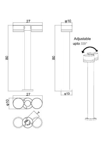 Ландшафтный светильник Arte Lamp Nunki (Нунки) A1910PA-2BK - фото 4
