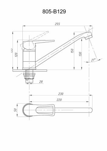 Смеситель для кухни FAUZT FZs-805-129 на мойку хром - фото 4