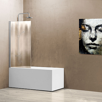 Душевая шторка на ванну Vincea VSB VSB-11800CH 80х140 стекло текстурное профиль хром глянцевый ориентация универсальная