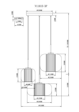Светильник подвесной Moderli Ember (Ембер) V11815-3P
