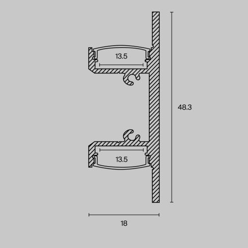 Алюминиевый профиль накладной Maytoni Led Strip ALM-1848-B-2M - фото 2