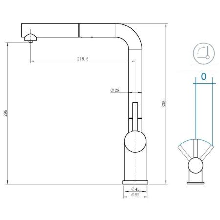 Смеситель для кухни Grandex Aqua Handy-P 902096 на мойку сатин
