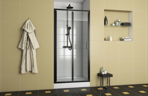 Душевая дверь Bravat Blackline BD100.4121B 100х200 стекло прозрачное профиль черный - фото 2 Душевая дверь Bravat Blackline BD100.4121B 100х200 стекло прозрачное профиль черный - фото 2