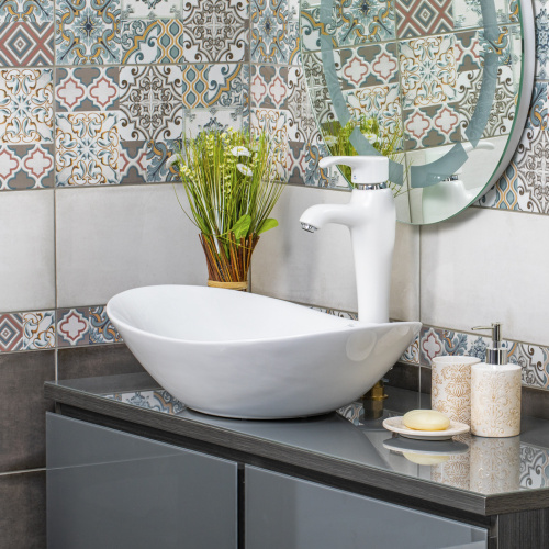 Раковина из сантехнического фарфора Melana 320354-805 60х37 накладная цвет белый без отверстий под смеситель - фото 4