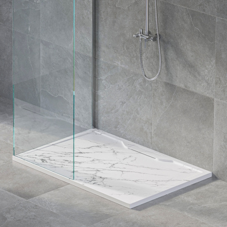 Душевой поддон RGW STE 52342912-15 120х90 искусственный камень белый мрамор без ножек