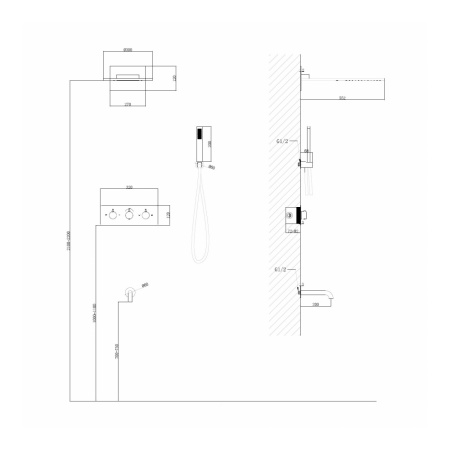 Душевая система ABBER AF8150G встраиваемая в стену