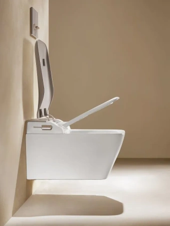 Унитаз-биде подвесной Arrow AKB2130H белый/бежевый с сиденьем микролифт безободковый каскадный смыв