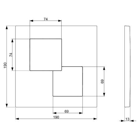 Клавиша смыва механическая KK POL UNI SPP/180/0/K цвет сатин