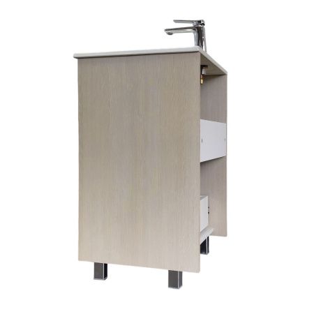 Тумба с раковиной Comforty Тулуза 00-00016585CF 60х50 напольная цвет белый/бежевый
