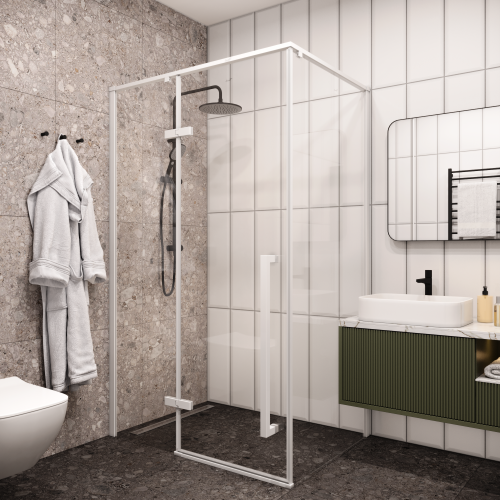 Душевой уголок Cerutti SPA C1AW 120х90 стекло прозрачное профиль белый - фото 4