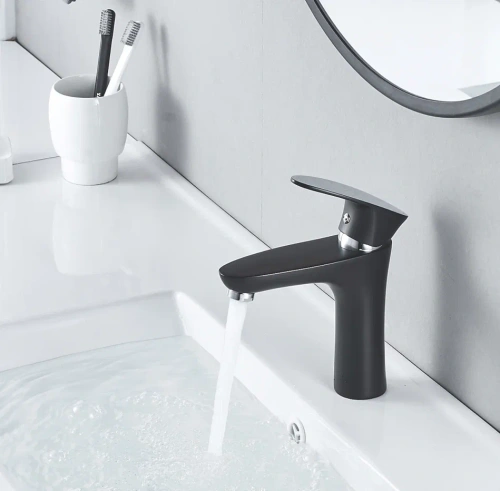 Смеситель Shevanik S9801H на раковину черный/хром - фото 4