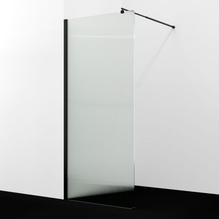 Душевая перегородка Wasserkraft Rur 30W 30W46MB-FL 110х200 стекло рифленое профиль черный
