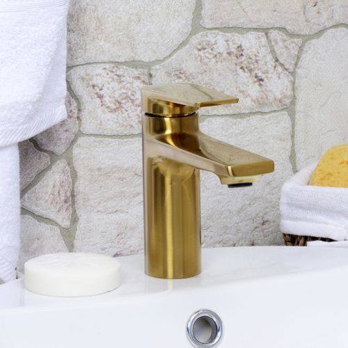 Смеситель WasserKRAFT Aisch 5500 5503 на раковину золото - фото 2