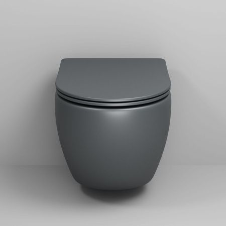 Унитаз подвесной Grossman Торнадо GR-4455GMSQ серый с сиденьем микролифт безободковый смыв торнадо