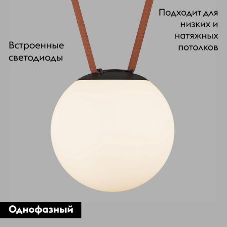 Трековый однофазный светильник Denkirs Belty orb (Белты орб) DK5553-BK