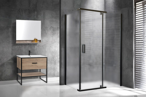 Душевой уголок Royal Bath HPVD RB1140HPVD-C-BL 140х100 стекло матовое профиль черный без поддона