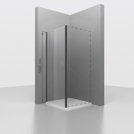 Боковая стенка RGW 352205107-14 70х185 стекло прозрачное профиль черный