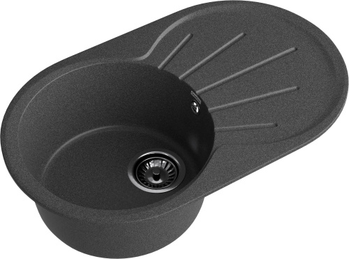 Кухонная мойка Granfest Rondo R-750L графит 75х46 цвет графит - фото 2
