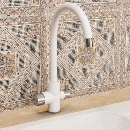 Смеситель для кухни Uperwood Quartz UPD-Q-01-01 UPD-Q-01-01 на мойку белый