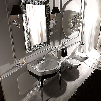 Раковина из сантехнического фарфора Kerasan Retro 104701*3 73х54 подвесная цвет белый 3 отверстия под смеситель