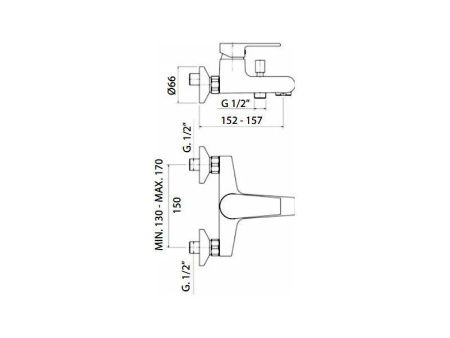 Смеситель для ванны Mamoli Logos 17220000L021 настенный хром