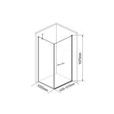 Душевой уголок Maybah Glass MGY-1345-5 100х100 стекло прозрачное профиль хром без поддона