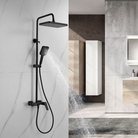 Душевая стойка Shevanik S4226H настенная цвет черный