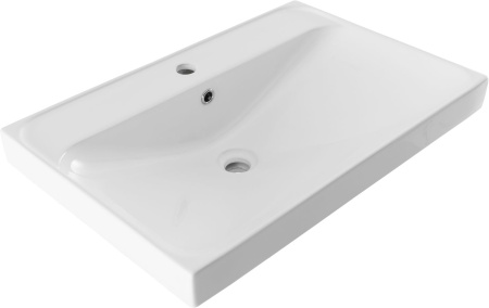 Раковина керамическая Aquanet Flash 00333267 71х47 полувстраиваемая цвет белый 1 отверстие под смеситель