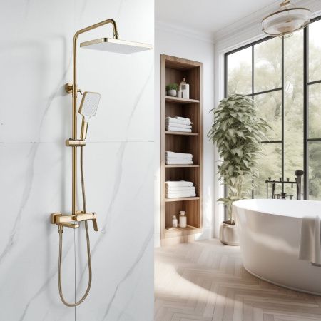 Душевая стойка Shevanik S9936G настенная цвет золото