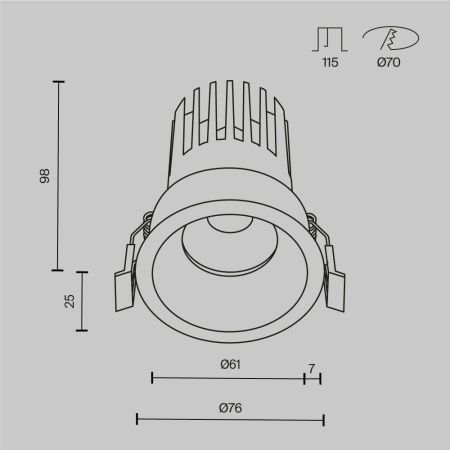 Светильник встраиваемый Maytoni Technical Dip DL117-15W-2.7K-W