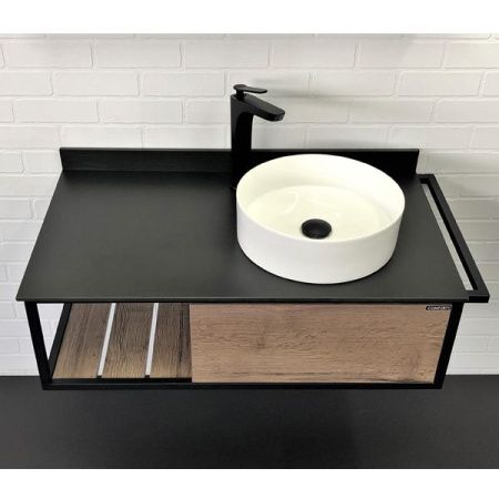 Тумба с раковиной Comforty Лиссабон 00-00006558CF 90х50 подвесная цвет коричневый