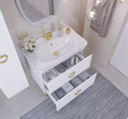 Тумба под раковину Grossman Атрио 108016 80х50 напольная цвет белый