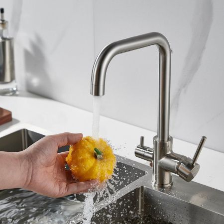 Смеситель для кухни Shevanik S228L на мойку сатин