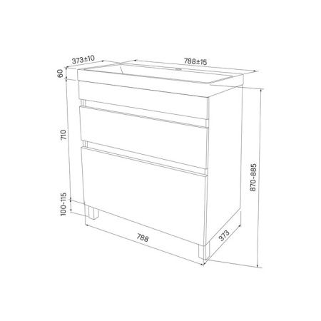 Тумба с раковиной Iddis Zodiac ZOD8CBFi95K 80х40 напольная цвет белый