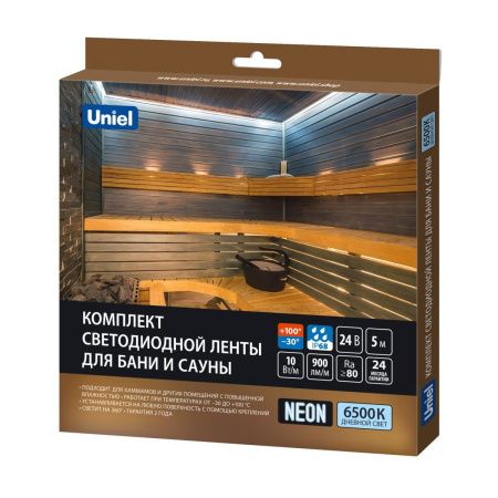 Гибкий неон Uniel ULS-N40-2835-120LED/m-16mm-IP68-DC24V-10W/m-5M-6500K NEON SET01