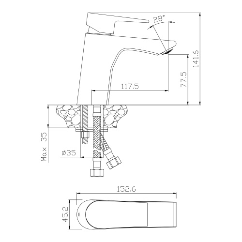 Смеситель WesnaArt Briz BRI20-210 на раковину хром - фото 2