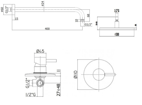 Душевая система Paffoni Light KITLIG011CRKING встраиваемая в стену - фото 4