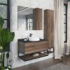 Зеркало-шкаф Comforty Порто 00-00009232CF 90х80 подвесной цвет коричневый