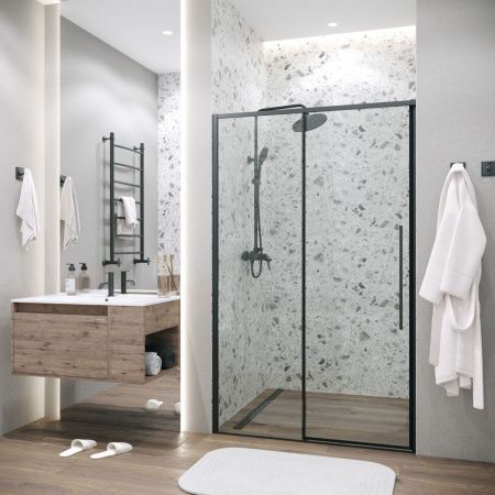 Душевая дверь Grossman Galaxy 100.K33.01.120.21.00 120х195 стекло прозрачное профиль черный