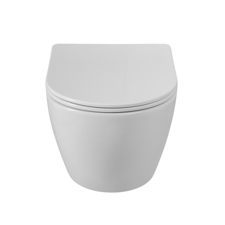 Унитаз подвесной BelBagno SFERA-R BB046CH-TOR/SC белый с сиденьем микролифт безободковый смыв торнадо