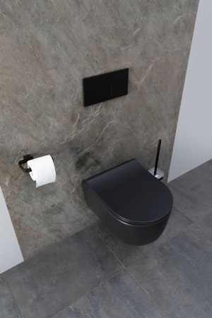 Чаша унитаза подвесная Allen Brau Priority 4.31002.31 цвет черный матовый без сиденья безободковая каскадный смыв