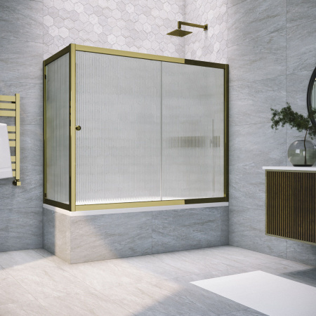 Душевая шторка на ванну Vegas-Glass ZV+ZVF TUR+NOVO ZV+ZVF TUR NOVO 150*90 05 Moru 150х140 стекло рифленое профиль бронза ориентация универсальная