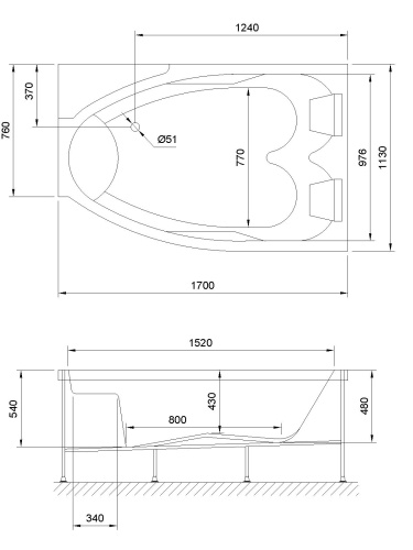 Ванна гидромассажная Royal Bath SHAKESPEARE RB652100CM-R 170х110 пристенная угловая асимметричная - фото 2