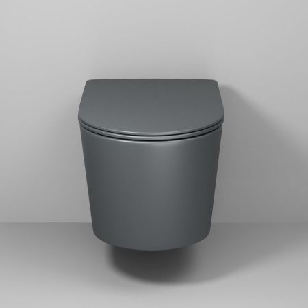 Унитаз подвесной Grossman Торнадо GR-4499GMSQ серый с сиденьем микролифт безободковый смыв торнадо