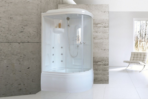 Душевая кабина Royal Bath ВК RB8120BK2-T-L 120х80 асимметричная с крышей - фото 2