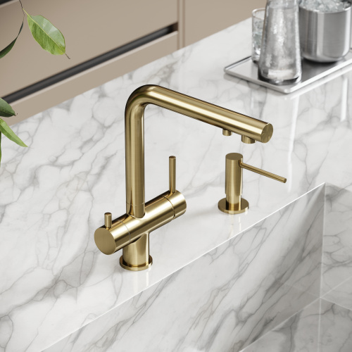 Смеситель для кухни Sancos Foster SC4014BG на мойку золото брашированное - фото 2