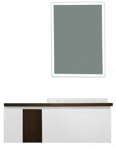 Тумба с раковиной Эстет Malibu ФР-00007127 139х48х48 подвесная цвет белый/коричневый - фото 3